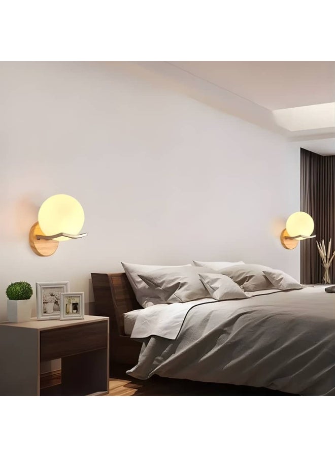 BAB Modern wall sconce with a wooden base - Image 2